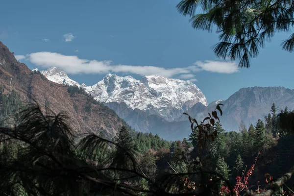 Nepáli Hegyvonulatok Mentén Annapurna Áramkör Himalája Nepál Ázsia — Stock Fotó