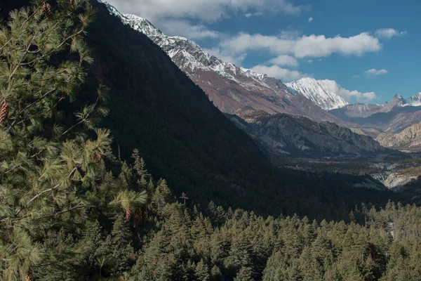 Obwód Górski Annapurna Dolina Rzeki Marshyangdi Humde Himalaje Nepal Azja — Zdjęcie stockowe