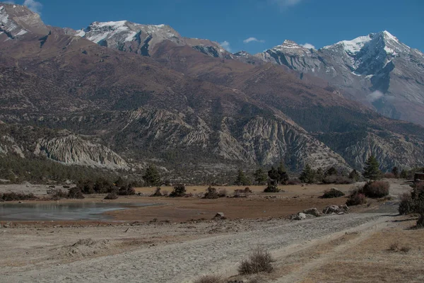 Mountain Trekking Circuito Dell Annapurna Valle Del Fiume Marshyangdi Himalaya — Foto Stock