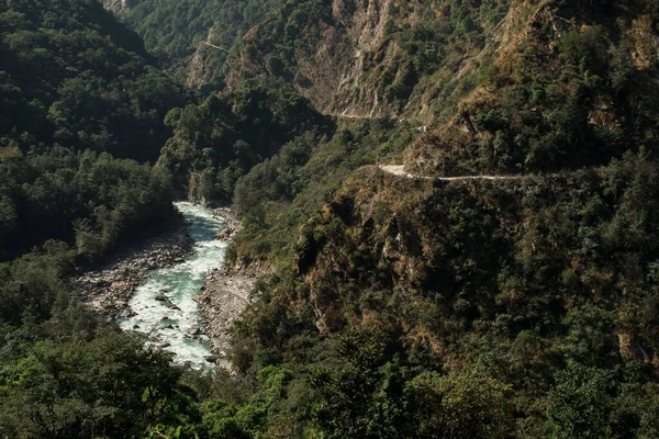 Hermoso Río Marshyangdi Que Fluye Través Las Montañas Del Himalaya —  Fotos de Stock