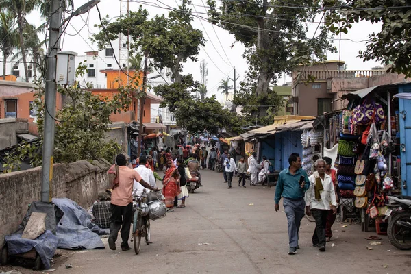 Puri Indien Februari 2020 Några Oidentifierade Människor Går Liten Lokal — Stockfoto