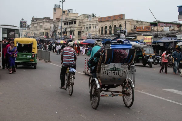 Puri Indien Februari 2020 Folkets Gata Med Oidentifierade Människor Trafik — Stockfoto