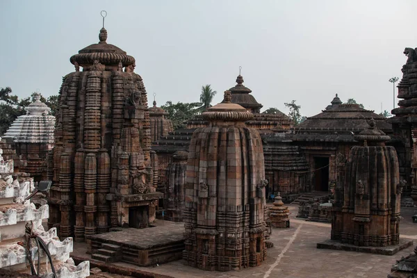 Bhubaneswar Índia Fevereiro 2020 Vista Sobre Estruturas Pedra Arquitetura Templo — Fotografia de Stock