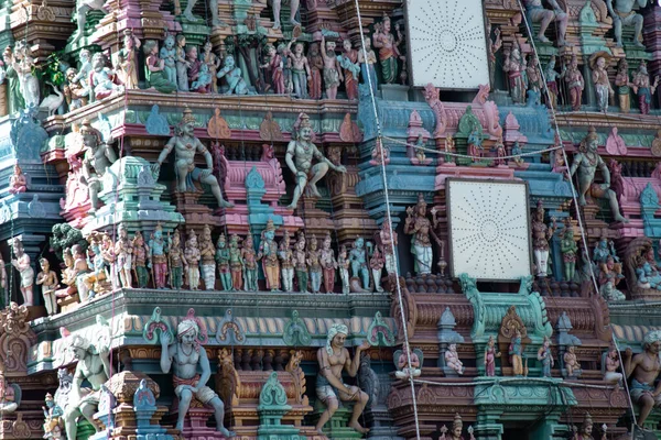 Chennai India February 2020 Wall Sri Parthasarathy Temple Colorful Hindu — Stock Photo, Image