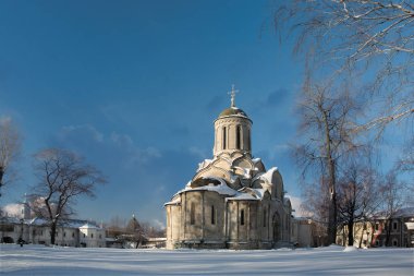 Kurtarıcı Katedrali, Spaso-Andronikov Manastırı. Moskova. Kış. Sabah. Sunrise.