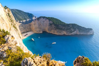 İnanılmaz Navagio beach, Zakynthos Adası