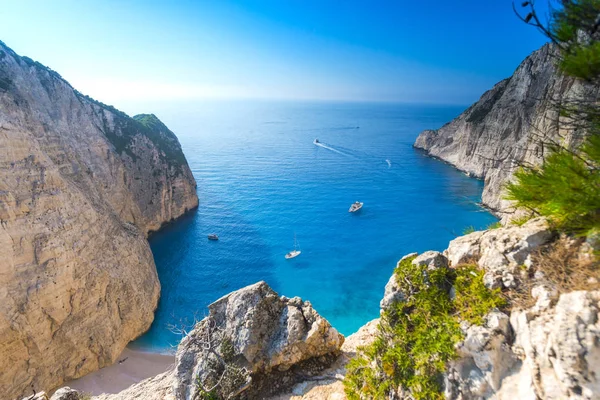 Praia Navagio Incrível Ilha Zakynthos — Fotografia de Stock