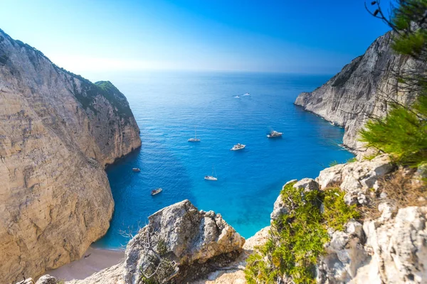 Incredibile Spiaggia Navagio Isola Zante — Foto Stock