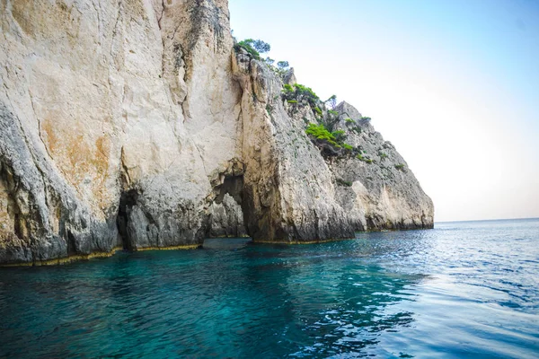 Dentro Das Cavernas Mar Ilha Zakytnhos Grécia — Fotografia de Stock