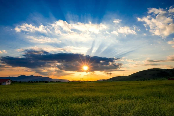 Nori Soare Seara Ziua Vară — Fotografie, imagine de stoc