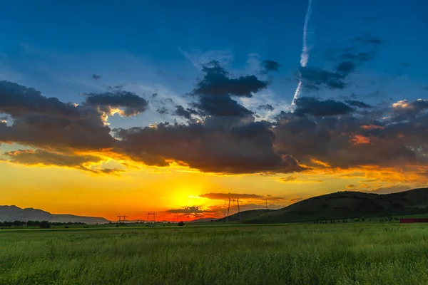 Úžasný Pohled Mraky Západ Slunce — Stock fotografie