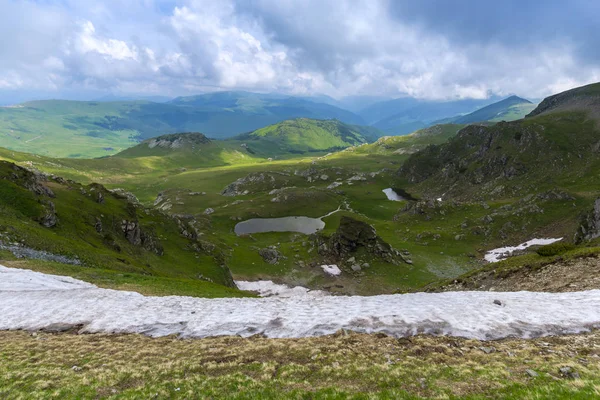 Panorama Vista Estrada Transalpina Nas Montanhas Cárpatas Roménia — Fotografia de Stock