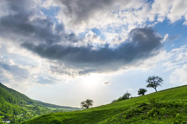 Nuvens Tempestade Primavera Tghe Deva Cidadela Deva — Fotografia de Stock