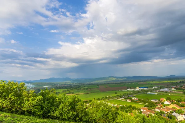 Bouřková Mračna Jaro Citadelou Deva Deva — Stock fotografie