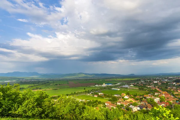 Bouřková Mračna Jaro Citadelou Deva Deva — Stock fotografie