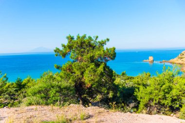 Güzel yaz deniz manzarası Yunanistan