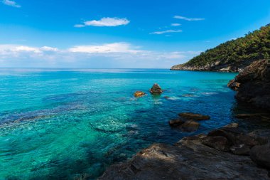 Güzel yaz deniz manzarası Yunanistan