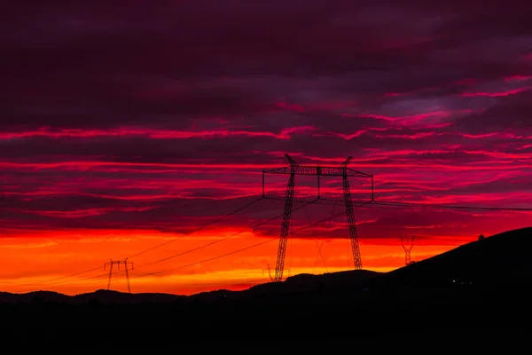 Niesamowity Zachód Słońca Wieczór — Zdjęcie stockowe