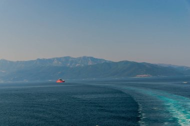 Yunanistan deniz manzarası, doğal arka plan.