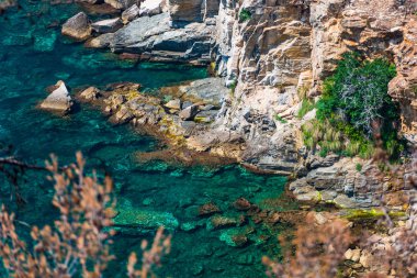 Yunanistan deniz manzarası, doğal arka plan.
