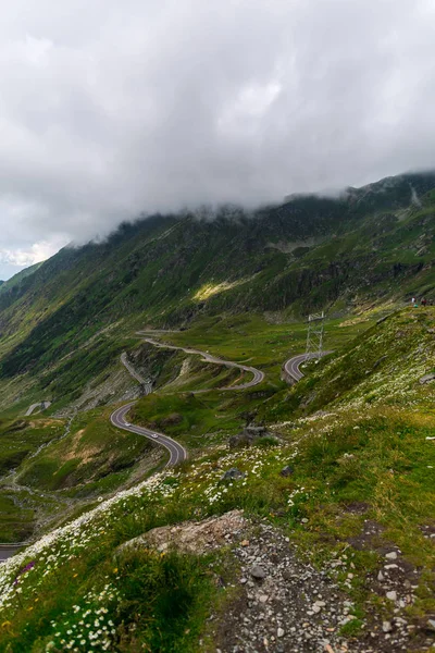 Montañas Con Caminos Nubes Transilvania —  Fotos de Stock