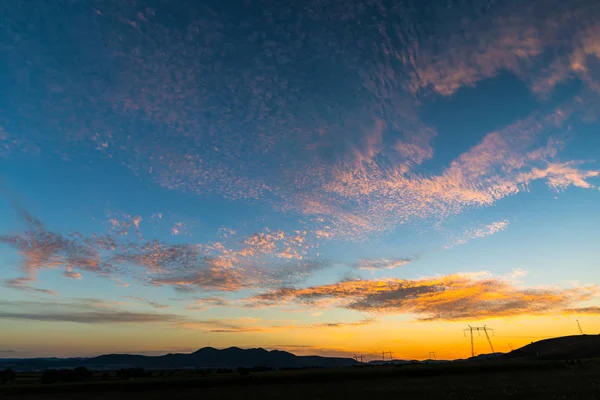Krajobraz Zachodu Słońca Boisku — Zdjęcie stockowe