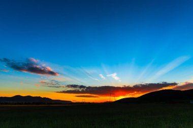 güzel gündoğumu gökyüzü bulutlu yatay yukarıda 