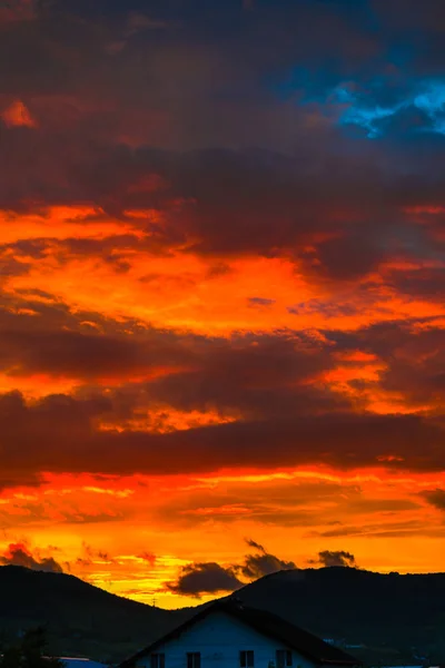 Pôr Sol Céu Fundo Natureza — Fotografia de Stock