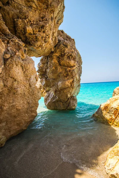 Paisaje Marino Costa Rocosa Grecia — Foto de Stock