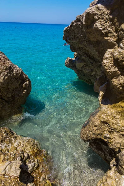 Paisaje Marino Costa Rocosa Grecia — Foto de Stock