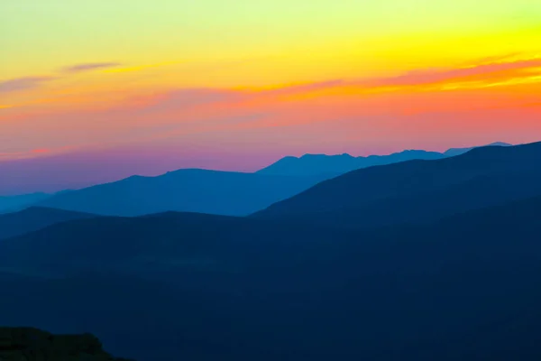 Majestic Sunrise Sky Mountains Hills — Stock Photo, Image