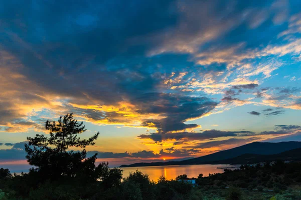 Majestic Sunrise Sky Lake Water — Stock Photo, Image