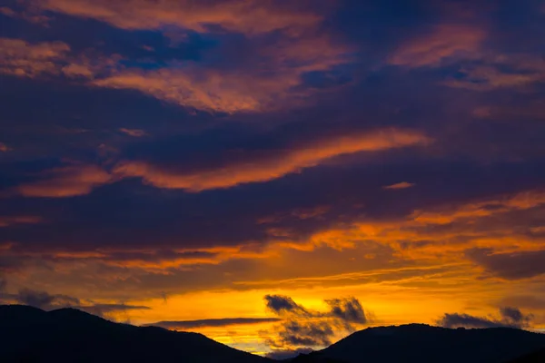 Majestic Orange Red Sunset Sky Clouds — Stock Photo, Image