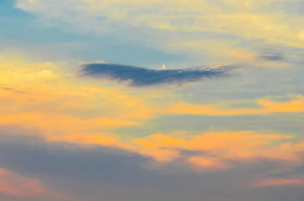 Laranja Céu Nascer Sol Com Nuvens Quadro Completo — Fotografia de Stock