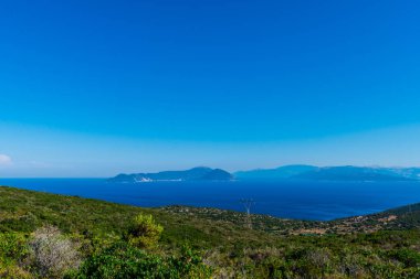 Yunanistan deniz manzarası, doğal arka plan.