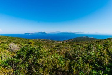 Yunanistan deniz manzarası, doğal arka plan.