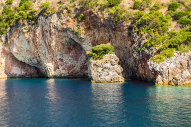 Seascape arka plan, Yunanistan doğa.