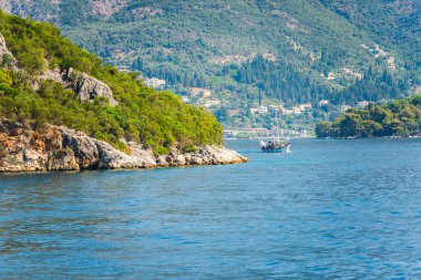 Seascape arka plan, Yunanistan doğa.
