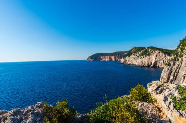 Seascape arka plan, Yunanistan doğa.