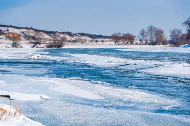 Kış ormanının detayları, doğal arka plan.