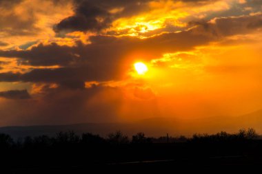 Gün batımı gökyüzü arka plan, doğa.