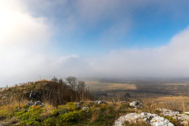 Sonbahar hills taşlar ve bitkiler