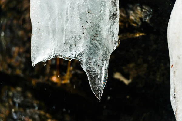 Fundir Los Carámbanos Invierno — Foto de Stock