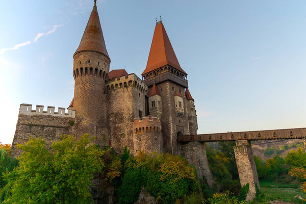 Old medieval Castle, Corvimesti Castle, Hunedoara, Romania.