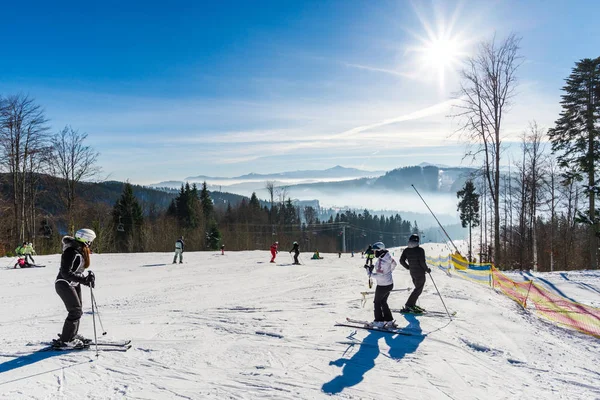 Зимовий Лижний Курорт Передмісті Клабусет Румунія — стокове фото