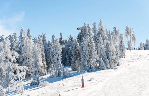 Winter Den Bergen Skigebiet — Stockfoto