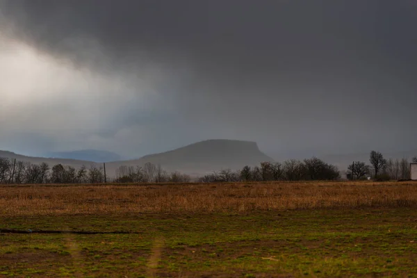 Collines Crépuscule Avec Ciel Nuageux Fond Naturel — Photo