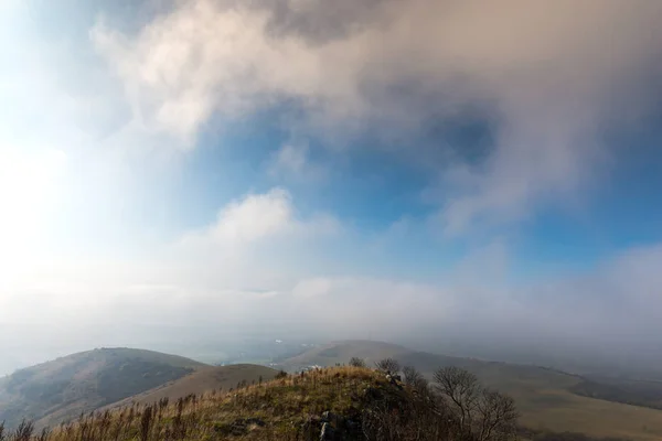 Вид Воздуха Осенние Холмы Поля — стоковое фото