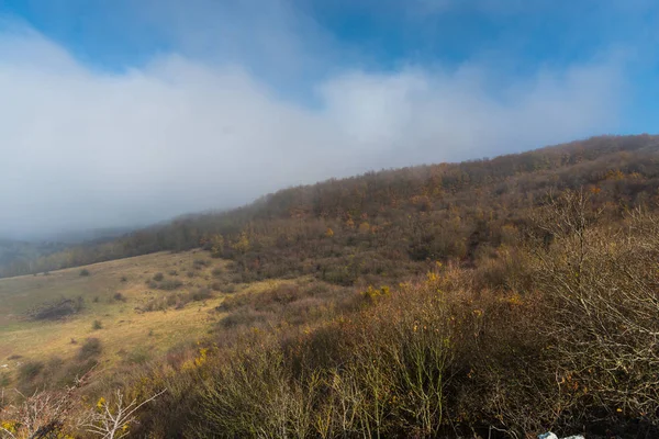 Sonbahar Tepeler Alanların Havadan Görünümü — Stok fotoğraf