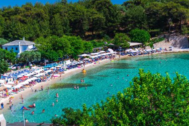 Yunanistan deniz manzarası, doğal arka plan.